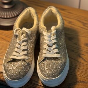 Betsy Johnson Gold rhinestones  Size 7 1/2